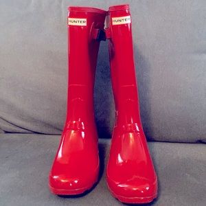 Red Hunter Rain Boots Size 10